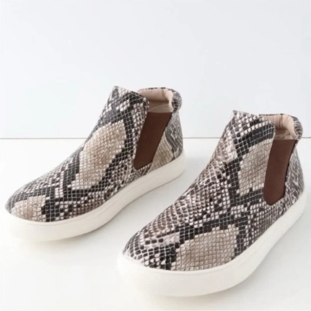 Coconuts by Matisse Harlan Mid Slip-on Natural Snake Print Sneakers